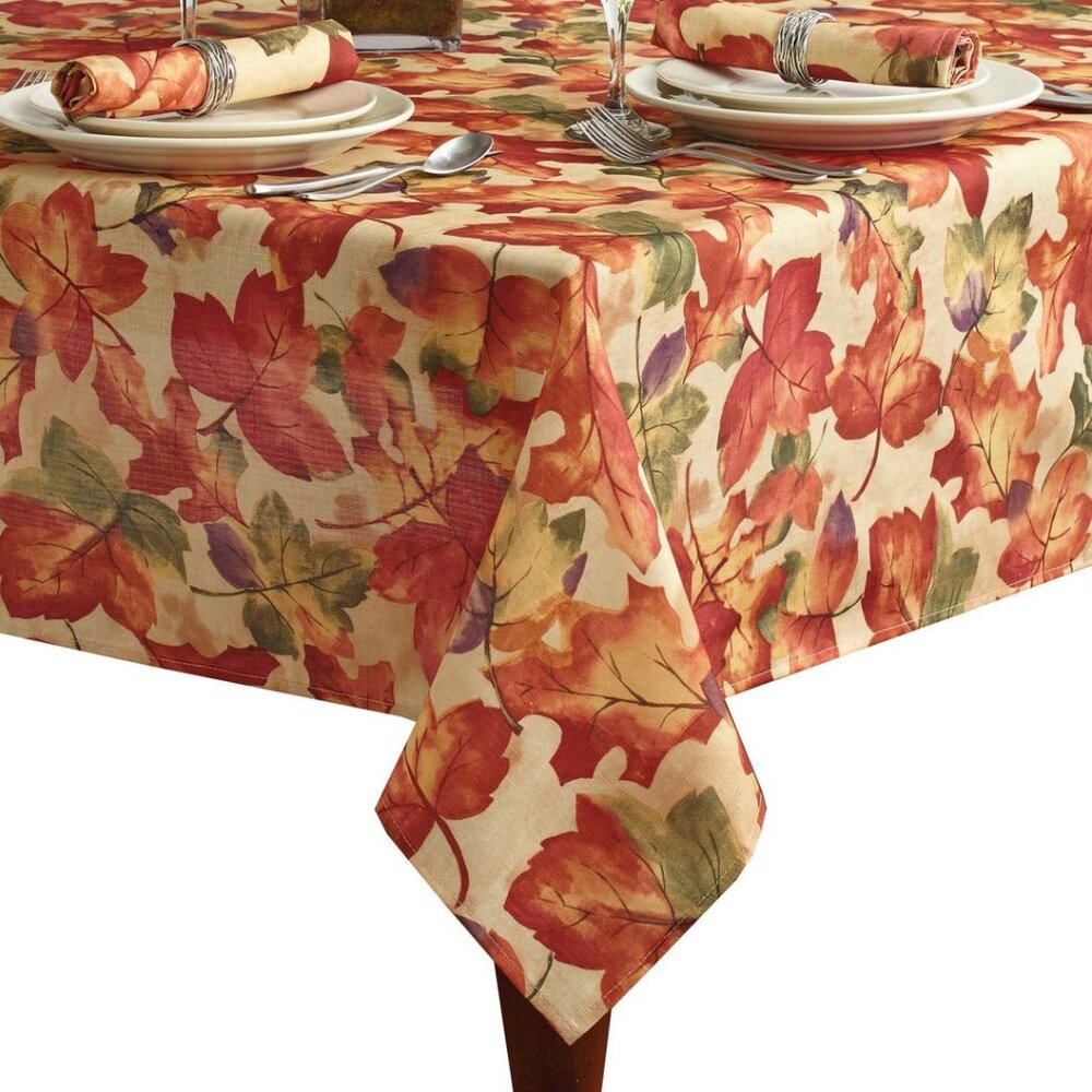 Elrene Home Fashions Harvest-Festival Fall Printed Tablecloth, 52" x 70", Oblong